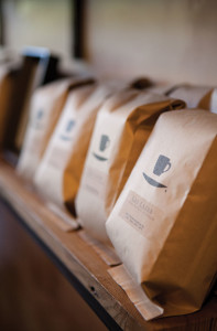 Bags printed with Ninth Street's logo.