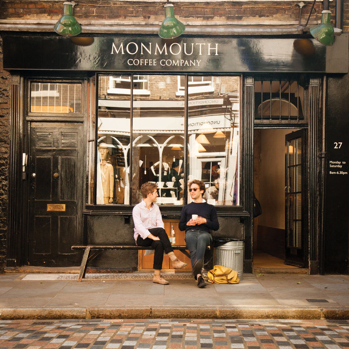 Monmouth’s Café in Covent Garden. While the café serves excellent espresso drinks, the main business is selling bags of whole beans. (Photo: courtesy Monmouth Coffee Company.)