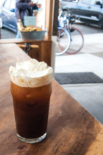 The snowy plover from Andytown Coffee Roasters in San Fransico. The drink combines soda water, syrup, and espresso into a fizzy bit of joy. (Photo: Jessica Copi.) Photo at top of story is Pollock's kefir pop at Bodhi Coffee in Philadelphia. (Photo: Jessica Kourkounis.)