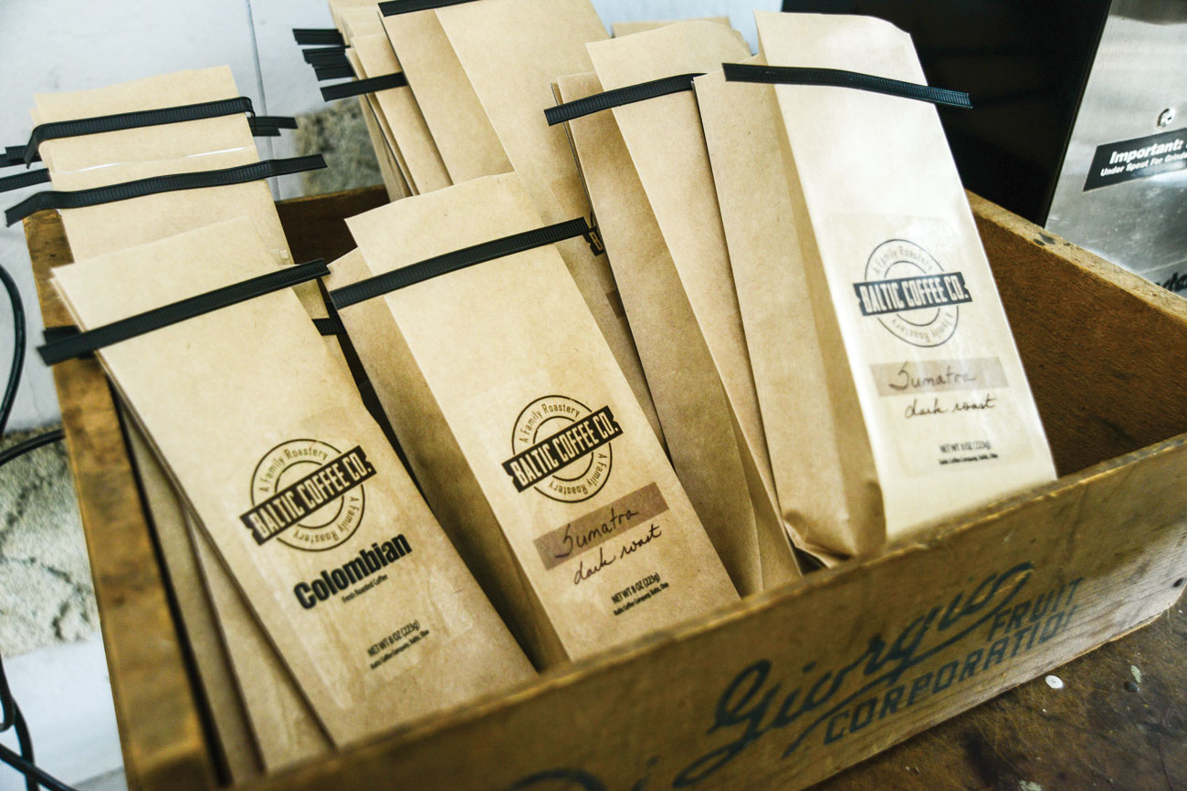 Baltic Coffee Company's packaging. (Photos by David Baio.)
