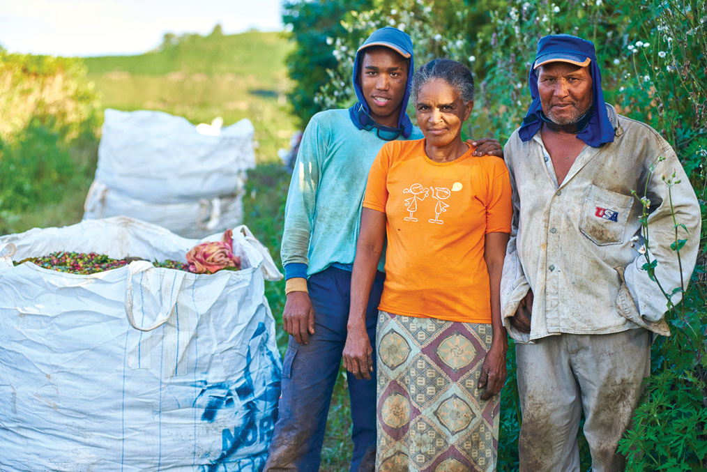 Renilson's brother Jonas (left) and his parents Luzita and Adão also travelled with him to work at the farm.