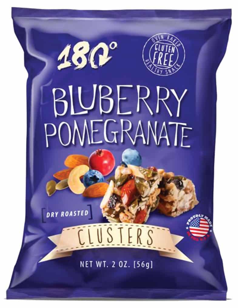 180 Degrees Blueberry Pomegranate Gluten-Free Snack. Allergy-friendly snacks.