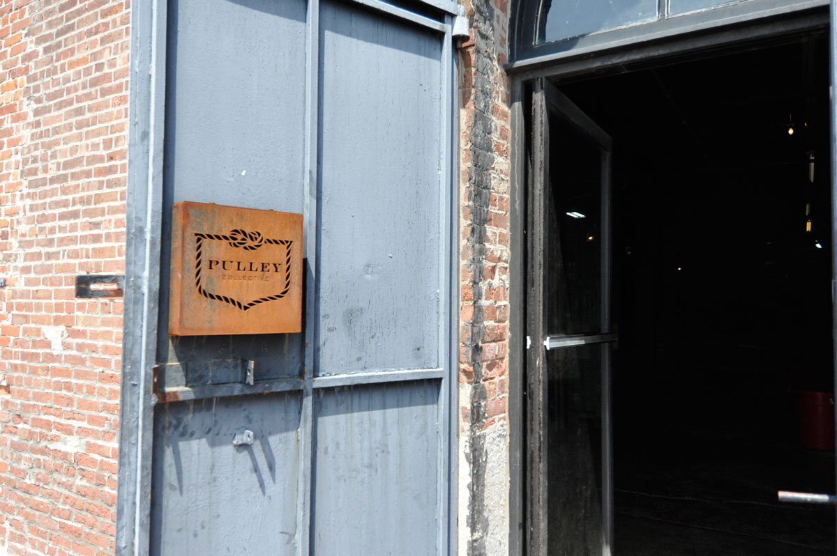 The front door to Pulley Collective.