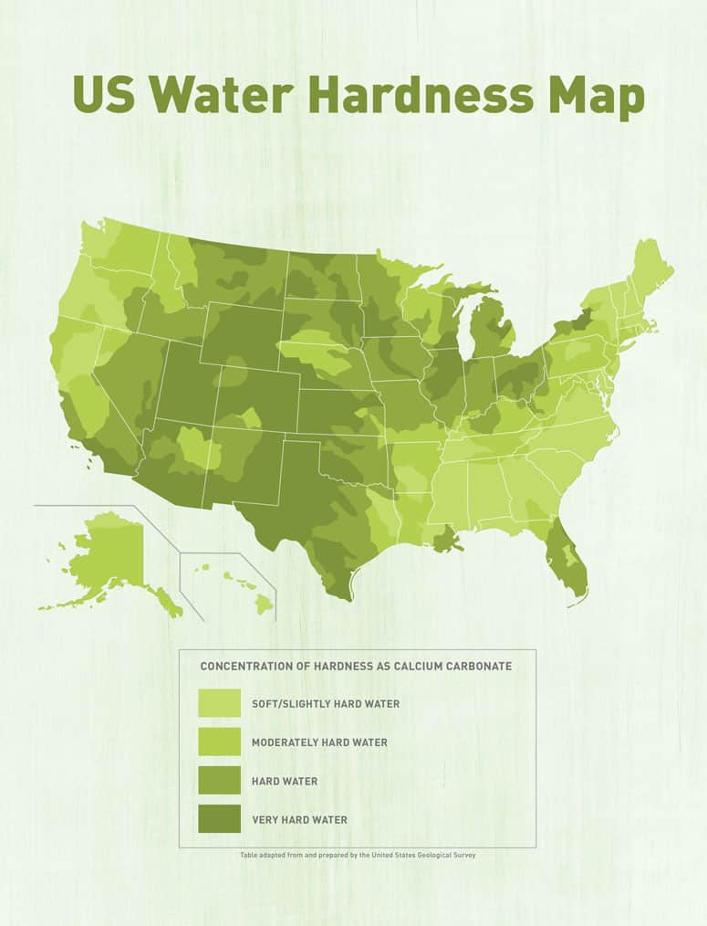 US Water Hardness Map.